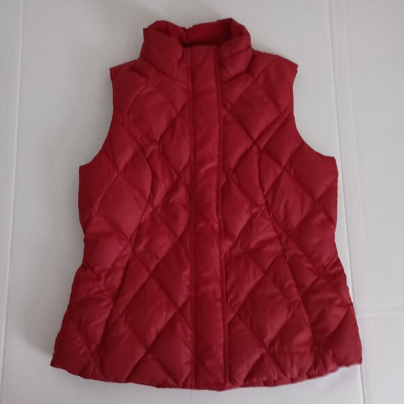 Eddie Bauer Red Quilted Down Fall Winter Outdoor Vest Women’s Size M - Picture 16 of 16